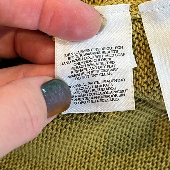 Jones New York Linen Sleeveless Knit Tank Sweater Ombre Olive Green Small - Picture 6 of 9